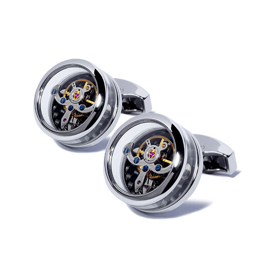 WILLIAM MILTON British fashion perpetual tourbillon cufflinks men's light luxury French cuffs custom gift box silver transparent tourbillon