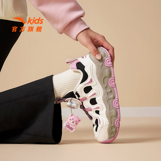 Anta Children's Sneakers Girls's Shoes 2025 Осень Осень Новый Продукт Модный и удобный брауни Студенческая повседневная обувь [Женский брауни] Черный/белый/розовый 8829-3 33 фута длиной около 20,5 см.