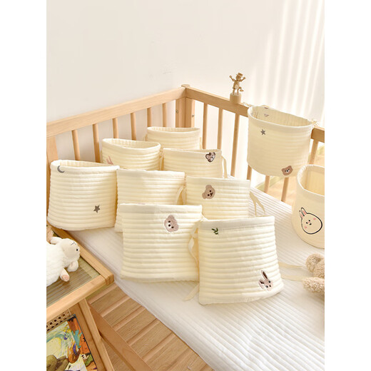 Crib Head Hang -Beutel reines Baumwollspeicher -Windel Aufbewahrung Little Kaninchen Aufbewahrungstasche