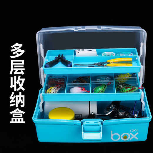 Zailu outdoor fishing storage box fishing gear accessories storage box three-layer fishing tool box organizer fishing accessories white fisherman air force thickened extra large fishing gear waterproof storage box