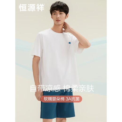 
Hengyuanxiang couple pure cotton pajamas men cool summer shorts shorts breathable thin style outdoor wear home clothing suit for women men 16751 M