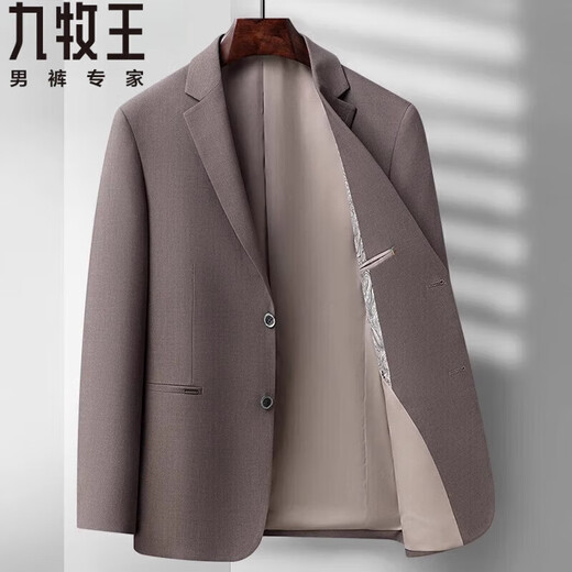 九牧王西装外套男士春季新款商务休闲西服免烫抗皱单西外套上衣单件 6630咖色 M 【建议100-120斤】