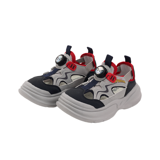 Children's Sports Sandals Boys' Shoes 2025 Summer New Hollow Sandals Baotou Anti-kick Casual Soft Soled Children's Shoes Blue 35