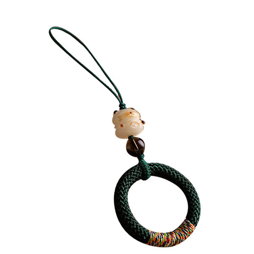 Youjia Liangpin mobile phone ring buckle 2 pack Lucky cat mobile phone chain pendant woven car key chain pendant