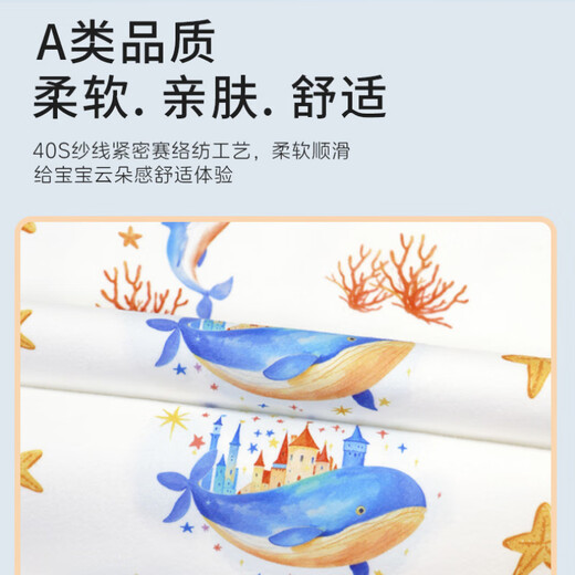 语森忆婴儿隔尿垫可水洗防漏尿布垫整床防水新生儿童宝宝隔尿垫姨妈垫 【2条装】100*80CM 【7A-三层加厚隔尿】鲸悠豚欢