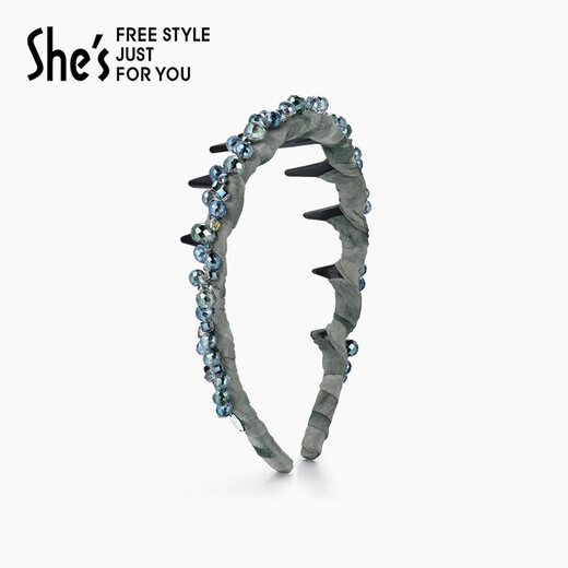 She s Qianzi Yaowo Declaration Flower Language Craft Crystal Hairband with Tooth Fashion Hairpin High Skull Headband Birthday Gift for Women Symphony Blue C0