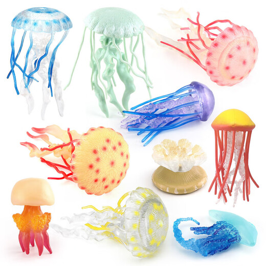 
Simulated jellyfish jellyfish model ornament for the sky jellyfish marine life children's cognitive soft glue aquarium decoration landscaping T15904 jellyfish 26g