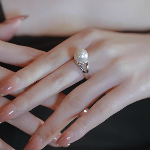 Yingtang Old Phoenix 999S925 sterling silver pearl ring for women, niche design, unique opening, adjustable ring, light luxury, pearl ring, exquisite gift box, adjustable opening
