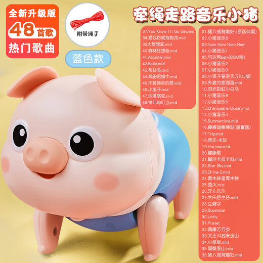 The same style as Douyin on June 1st Douyin, electric pig shines 61 Music Children's Day toy night market [USB version] 10 songs of electric leash puppy