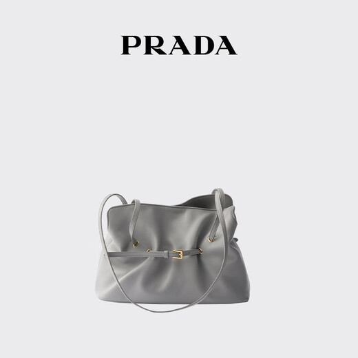 PRADA/Prada Gift Women's Prada Dada Small Nappa Sheep Leather Handbag Granite Gray