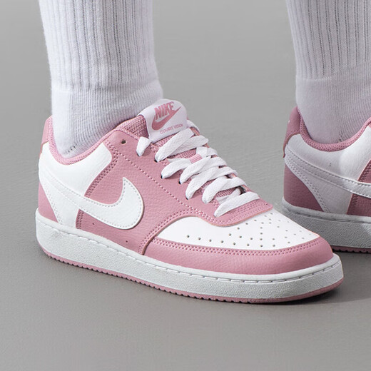 耐克（NIKE）鞋子女鞋 2025夏季新款低帮耐磨运动鞋帆布鞋休闲鞋透气板鞋 粉色/白色 35.5