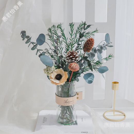 Bouquet de fleurs séchées d'Ucali laisse de vraies fleurs roseaux matériaux de bricolage de salon haut de gamme meublement aromathérapie