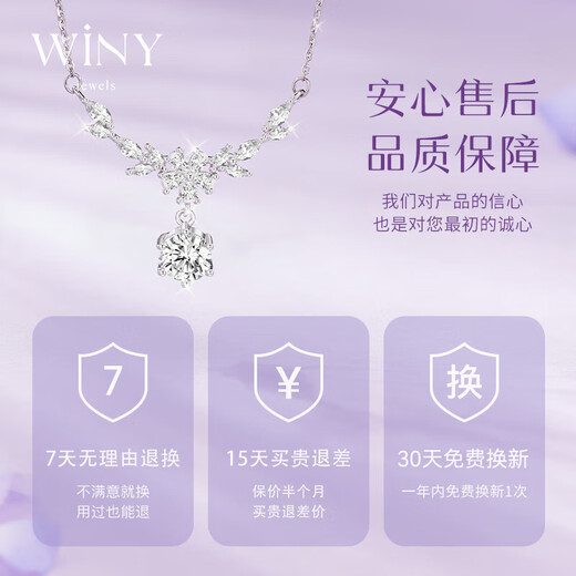 The only (Winy) one carat wisteria flower sterling silver necklace women's light luxury niche pendant birthday gift for girlfriend jewelry silver jewelry