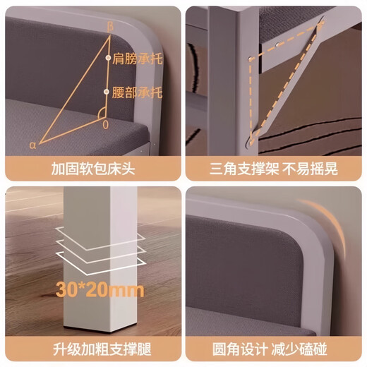 Yianda Folding Bed Home Single Bed Office Simple Lunch Break Nap Bed Hospital Accompanying Bed Dormitory Hard Board Iron Frame Bed Cream White 70CM Stable and Not Shaking