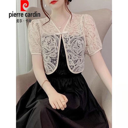 Pierre Cardin dentelle Châle 2025 Nouvelle femme de protection solaire pour le soleil extérieur Texture de style mince d'été