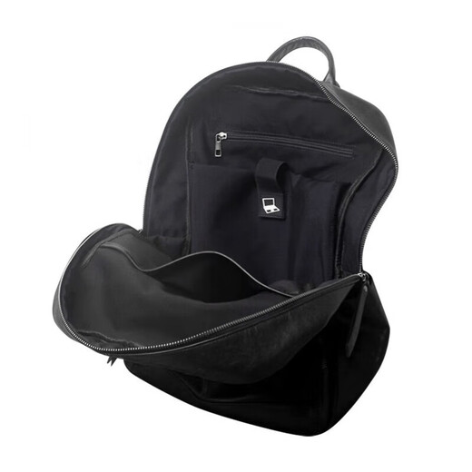 Oulunchi (Oulunchi) Echtes Leder -Herren -Rucksack für Männer Business Trip Großkapazität Head Leder 2025 New Schoolbag Black 32*15*42 cm