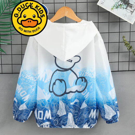 G.DUCKKIDS brand children's clothing children's sun protection clothing boys summer thin coat 2023 new summer clothes boys long-sleeved skin blue 140 cm