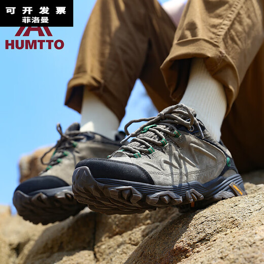 菲洛曼登山靴女悍途登山鞋男春秋防水防滑靴专业高帮耐磨徒步鞋女越野男 卡其723男款常规 39