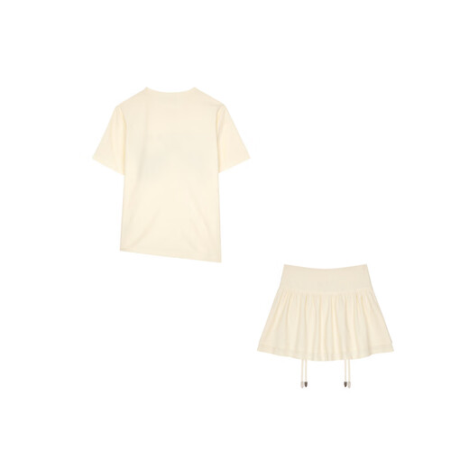 RE VAN Rui Fan new product designer interesting beige T-shirt short skirt suit RL32403518 beige S /36