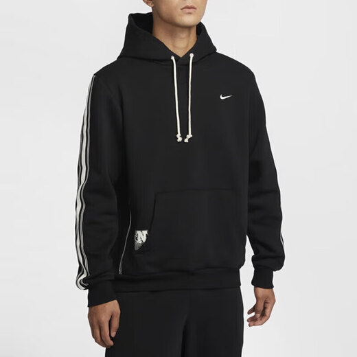 耐克（NIKE）官方卫衣男装上衣秋季新款CNY龙年限定加绒休闲运动服连帽套头衫 HJ3882-010黑/淡象牙白 L