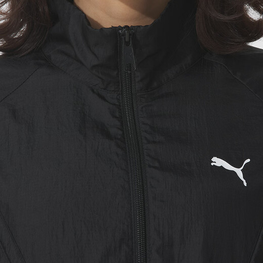 彪马（PUMA）外套女 2025夏季新款立领透气上衣黑色休闲服日常运动服梭织夹克 633971-01 XS
