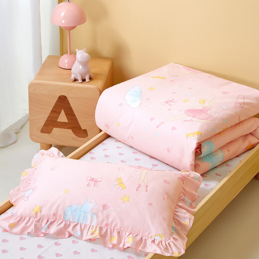 Luolaikids (Luolaikids) Kindergarten drei/vierteilige Pure Cotton Girls Cartoon Bettwäsche Vollte Baumwollbettblatt Quilt Cover 120*150 cm