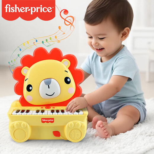 Fisher-Price Animal Upright Piano Playing Instrument Early Education Music Enlightenment Children's Toy Elephant F6616 New Year Gift