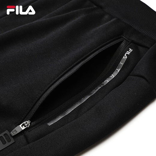 FILA official men's knitted trousers 2025 fashionable casual business commuting velvet casual pants