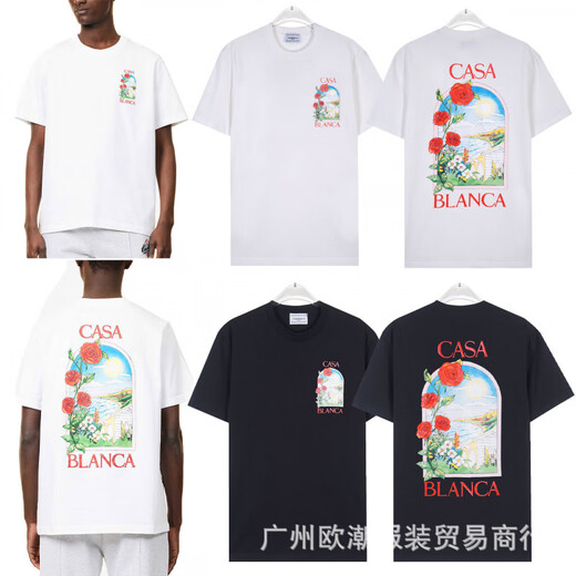 Lee Kids25fw Casablanca Sommer Neue Fantasy-Tür-Print Männer und Frauen lässig lockere kurzärmelige T-Shirt Trend 829 White XL