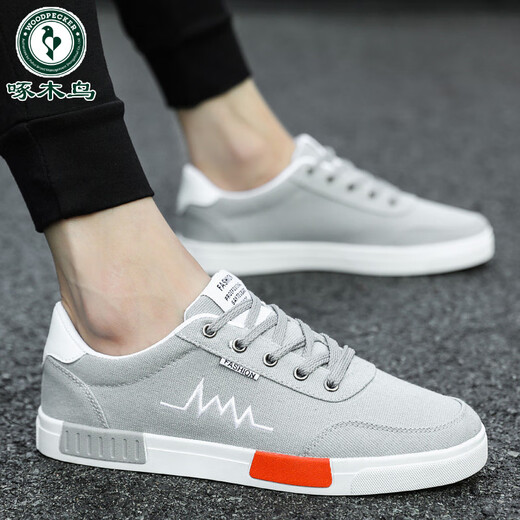 Holzspecker Herrenschuhe Frühling und Herbst Neue schwarze trendige trendige Leinwandschuhe Low Top Casual Board Schuhe All-Match Work Board Schuhe Männer 6636 Off-White Upgrade Model 39