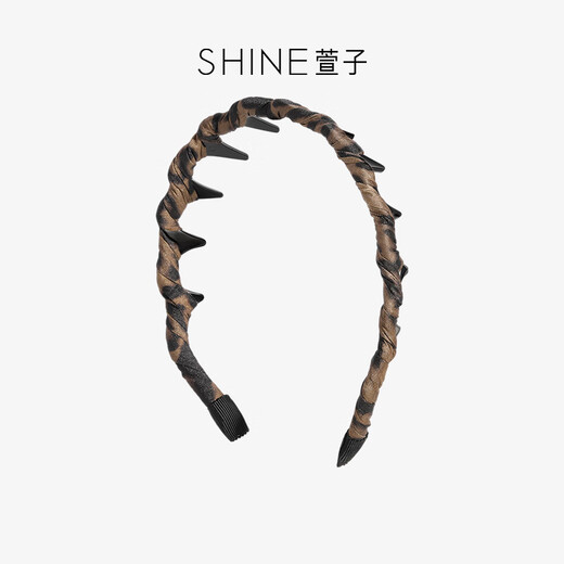 Xuanzi (SHINE) Shopping mall same style Elegant and fashionable leopard print tooth comb hair band wavy hair clip with anti-slip teeth face wash birthday gift coffee color 1 piece