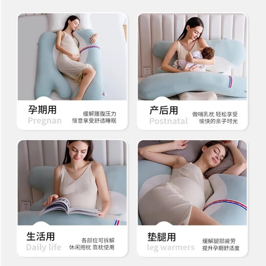 BabyWatch Pregnant Women's Pillow Waist Support Side Sleeping Belly Support Dolphin Pillow Pregnancy Sleep Special Pregnant Women Gift Bihai Qinglin