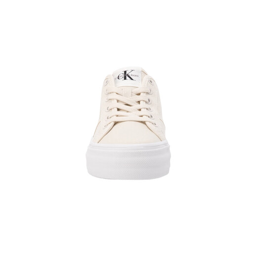 Calvin Klein simple letter printing thick sole low top canvas shoes for women off white 0GI-off white 39