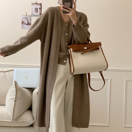 ROMON knitted sweater women Maillard style raccoon fluffy jacket women 2025 spring and autumn loose silhouette Korean long style gold embroidery red one size /155-90Jin [Jin equals 0.5 kg]-170-140Jin [Jin equals 0.5 kg]