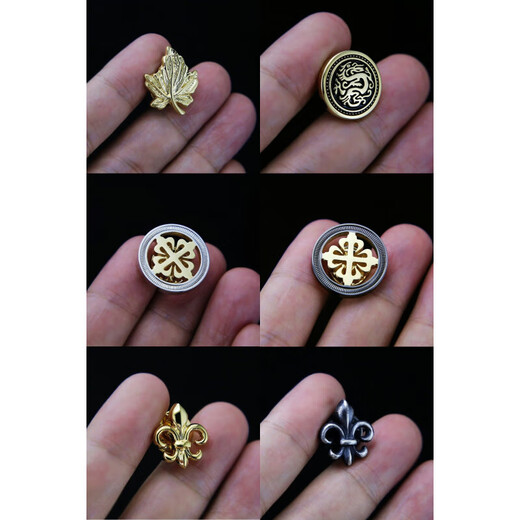 次嘉男士胸针金色/银色镀黄金材质男士胸针西服西装胸针胸花男士领针 金色枫叶胸针袖扣套装