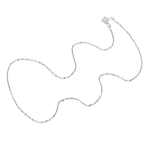 Mengjinyuan Platinum Necklace PT950 Plain Chain Simple Stacking Necklace Couple Style Gift for Girlfriend or Wife