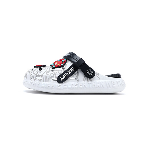 SNOOPY Snoopy children's shoes children's clogs cool cartoon slippers boys and girls lightweight garden shoes B450 black and white 40