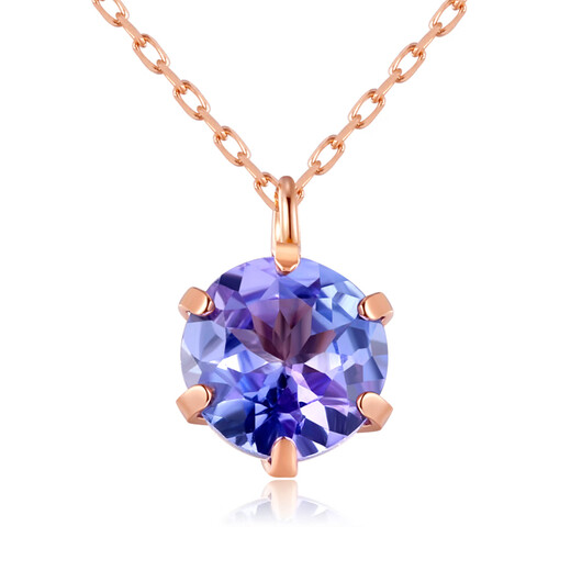 Chili Lilac Knot Japanese style 18k rose gold light blue purple tanzanite necklace clavicle chain very thin necklace (ready in stock)