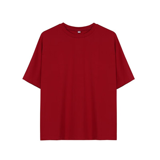 
Cool Chapter (KUZHANG) Hong Kong style burgundy T-shirt for women short-sleeved 2024 new summer blue yellow solid color loose shoulder top pure cotton white 3895 S