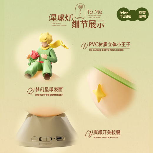 Maktoub Little Prince Night Light Ornament Niche High-Looking Creative Gift for Best Friend, Girlfriend, Boyfriend, Birthday or Valentine's Day Gift