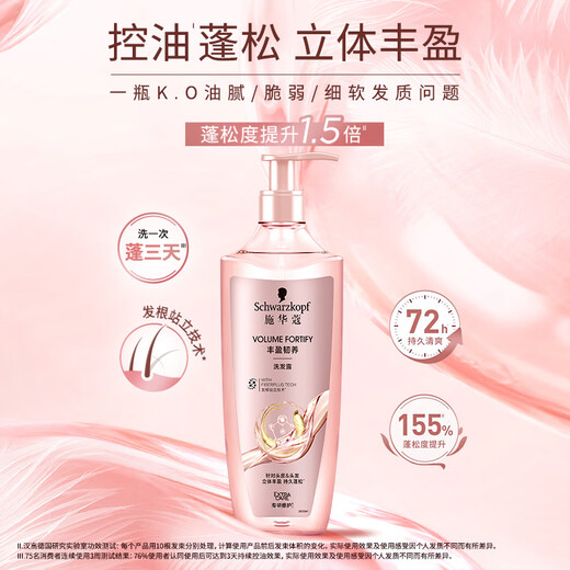 Schwarzkopf Volumizing and Toughening Shampoo 400ml Oil Removal Shampoo Fluffy Hair Roots Silicone-Free Shampoo