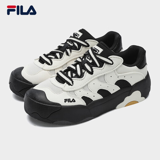 Zapatos de mujer Fila Fila Fila, zapatos de huevo de Yang Mi, zapatos deportivos, 2025 Autumn Nuevos zapatos blancos casuales y versátiles, leche blanca/negra 37.5