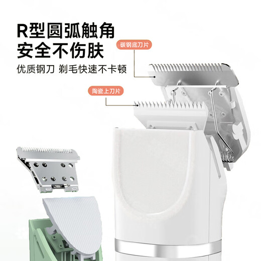 XMSJ Puppy Shaving Multifunctional Electric Clipper for Dogs and Cats to Cut Foot Hair and Repair Magic Shaving Set Upgraded Long Battery Life Pearl White 3-in-1