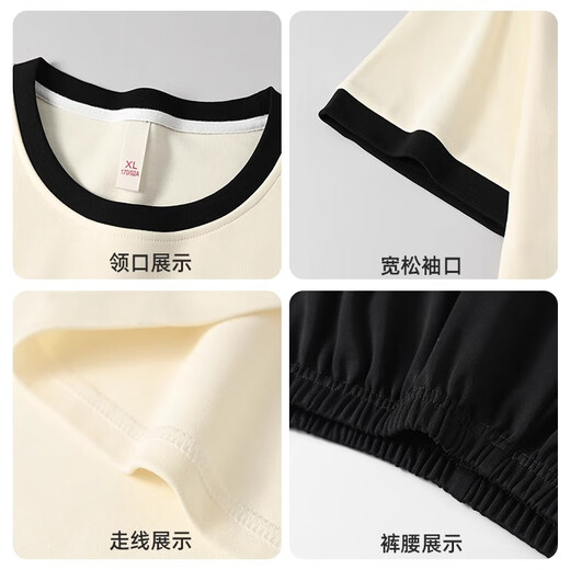 Hengyuanxiang Pyjamas Frauen reines Baumwoll 2025 Neues dünne Kurzarmshorts Pullover Home Cloding Set Frühling und Sommer 6174 m