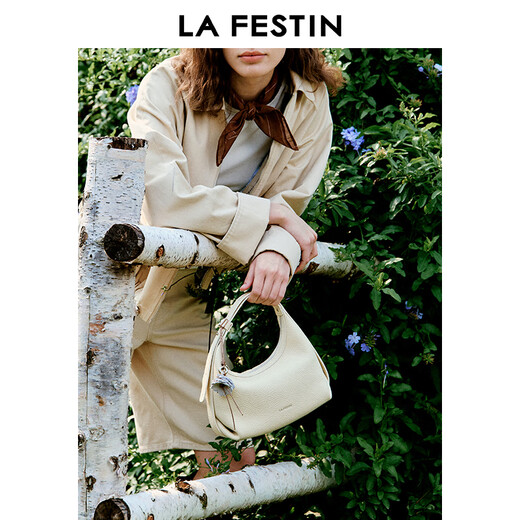 LA Festin [All Girls 'Garderobe] La Festin oo Bag Unterarm Crescent Bag 2025 Neues tragbares Crossbody -Bag Milkshake Weiß (klein)