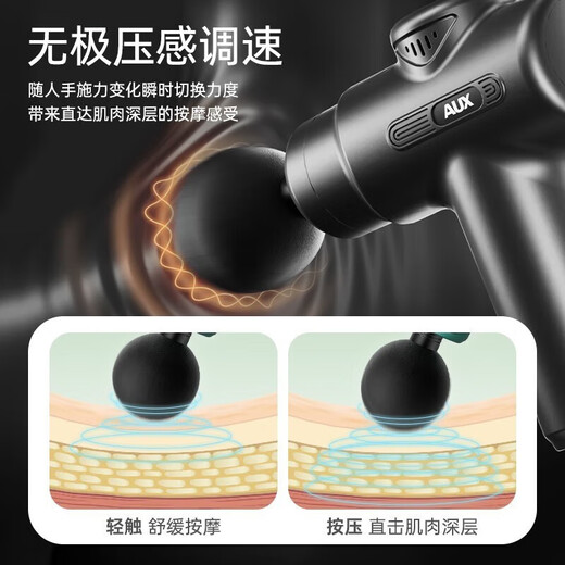 
AUX Mini Fascia Gun Muscle Massager Deep Fascia Massager Small Neck Jaw Massage Gun Electric Shoulder Neck Legs Waist Massage Bar Hammer Holiday Gift [Flagship Model] 13800 RPM + 8 Heads + Handbag