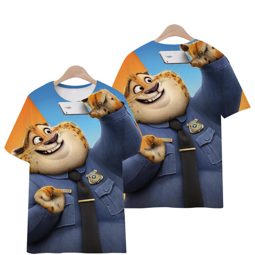 
Giselun Crazy Zootopia T-shirt Foxnik Funny 3D Pattern Top Short Sleeve Fashionable and Ever-Match Print T-shirt T1480 M Children's Clothing Height 110c 25-35Jin [Jin equals 0.5 kg]