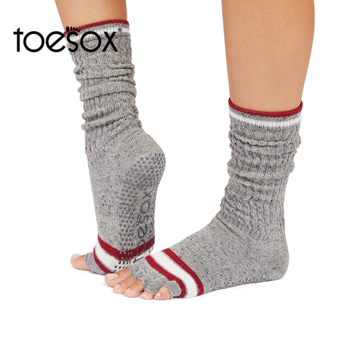 Toesox yoga socks mid-calf toe socks Pilates dance non-slip particle sports socks pile socks Slouch series soft pink S (size 34~38)