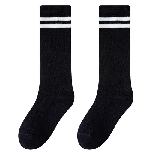 
Student socks children's mesh cotton breathable spring and summer thin black and white two-bar performance long tube calf socks college style white 1 pair 5-8 years old (L)