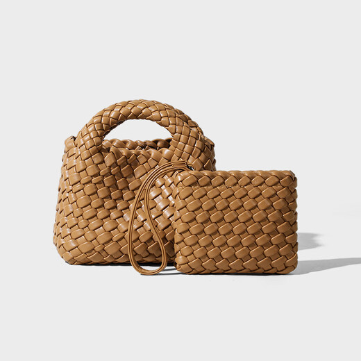 Bolso tejido de marca Viney Bag Women's New Style Vegetable Casking Bagbody Bolsle For Girlfriend Wife [Caramel Brown] Práctico bolso de bolso de alta gama Luz de lujo Versátil de hombro de alta gama
